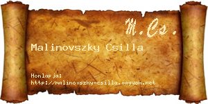 Malinovszky Csilla névjegykártya